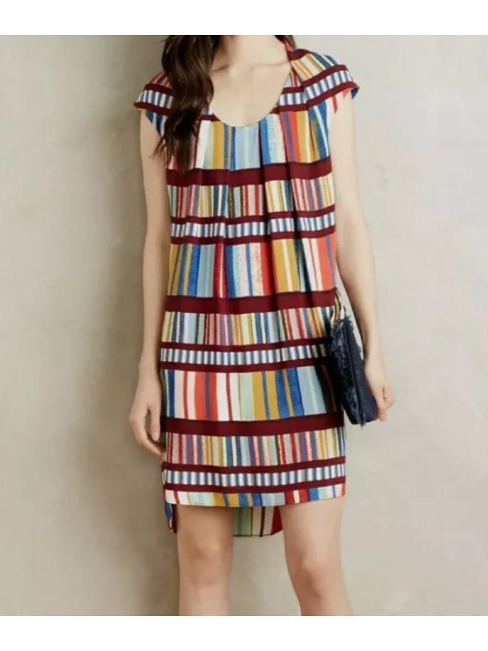 Maeve for Anthropologie Colorful Au Revoire Sleeveless Shift Dress size 4